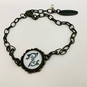Plunder Design Initial “Z” Bronze Tone Bracelet, 9”